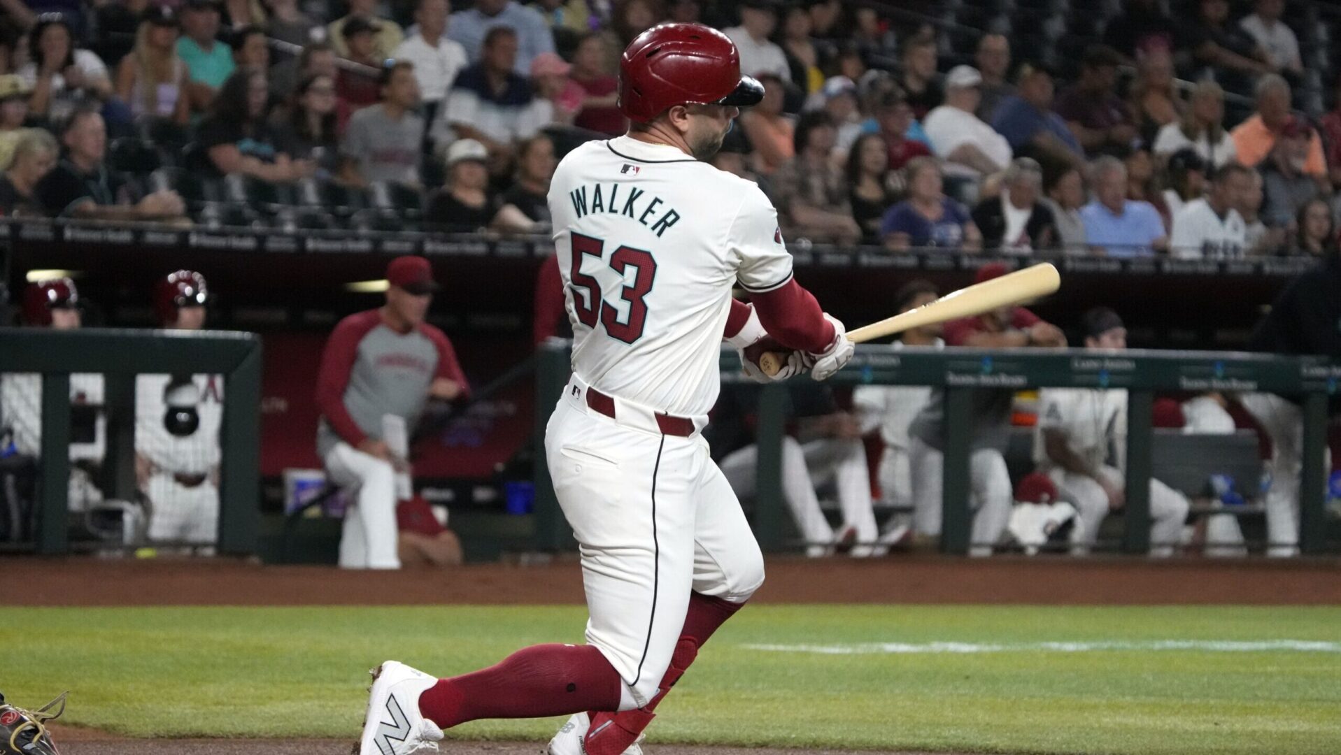Arizona Diamondbacks first baseman Christian Walker bats against the Marlins