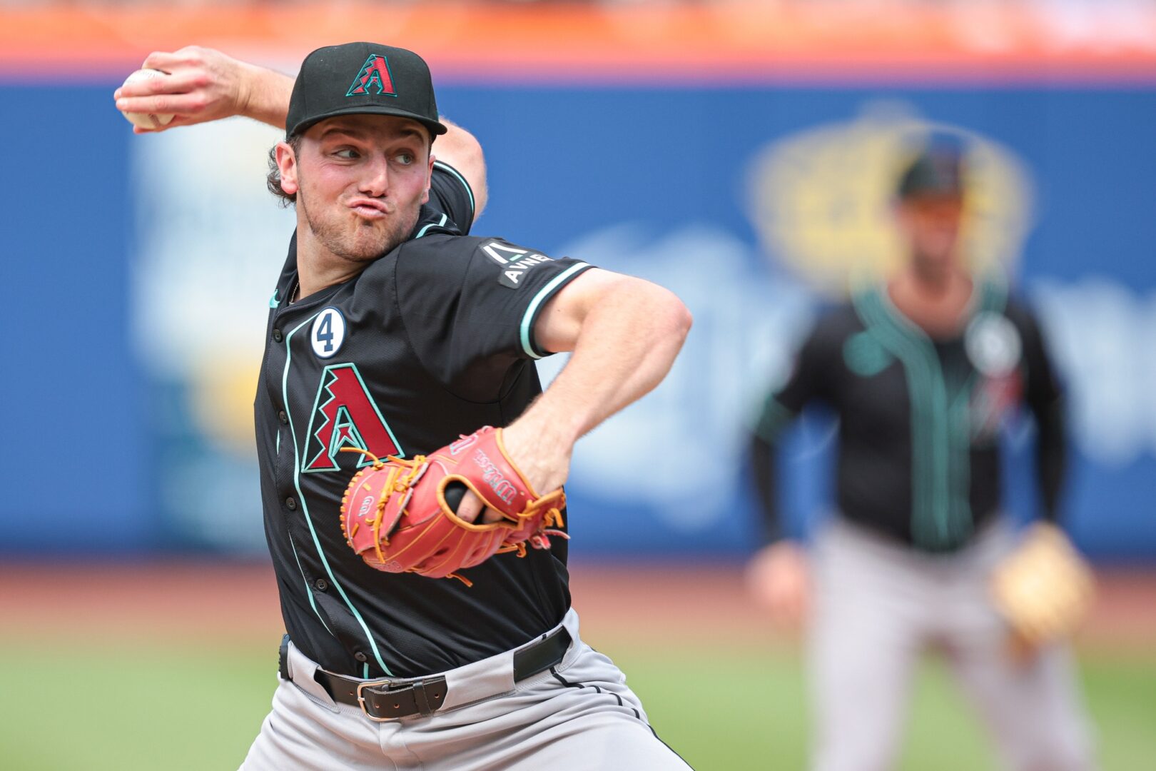 Diamondbacks starting pitcher Brandon Pfaadt pitches against the New York Mets at Citi Field.