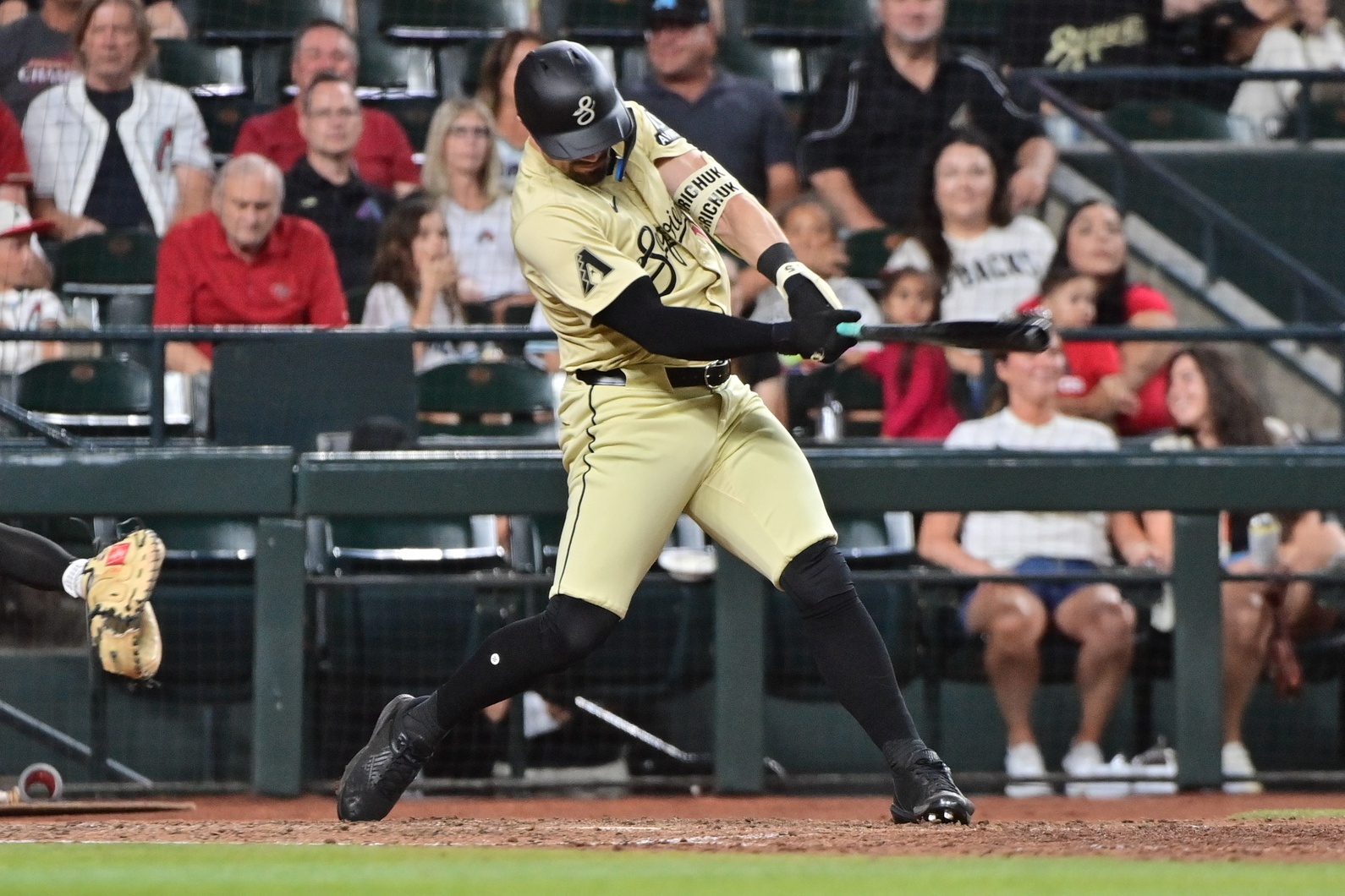 Arizona Diamondbacks outfielder Randal Grichuk bats against the San Francisco Giants at Chase Field.