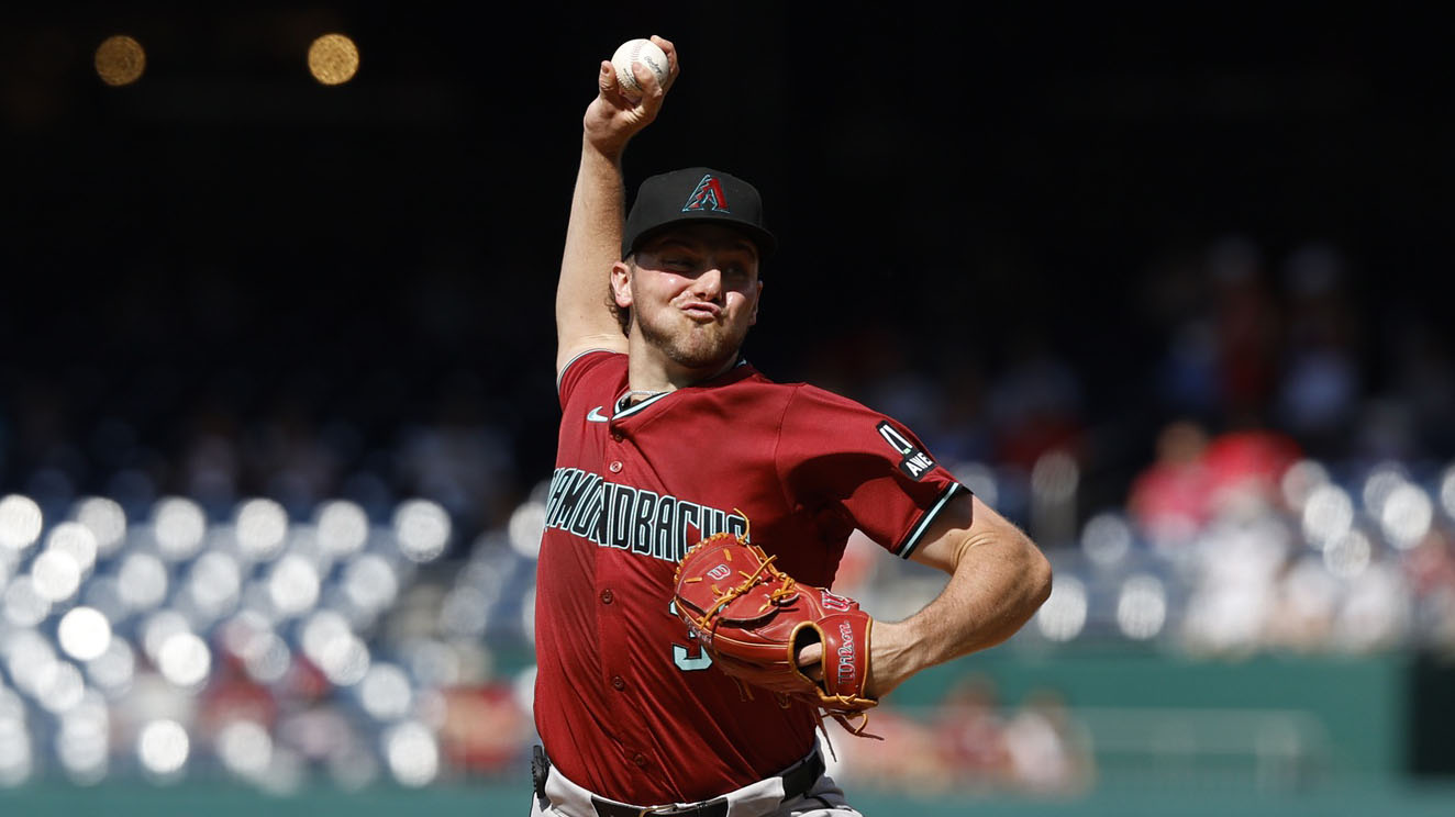 Arizona Diamondbacks right-hander Brandon Pfaadt pitches against the Washington Nationals.