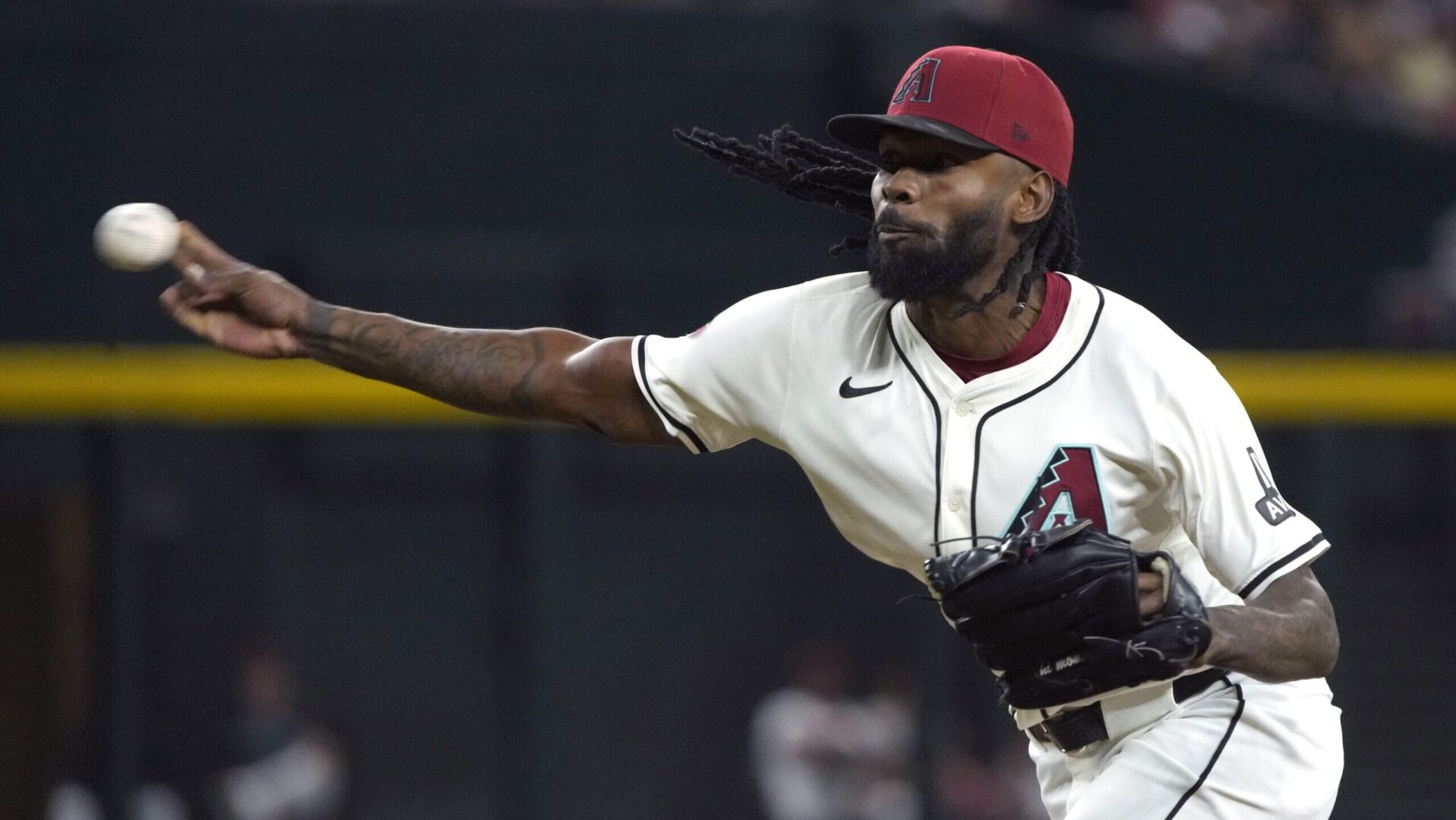 Diamondbacks reliever Miguel Castro pitches against the St. Louis Cardinals at Chase Field.
