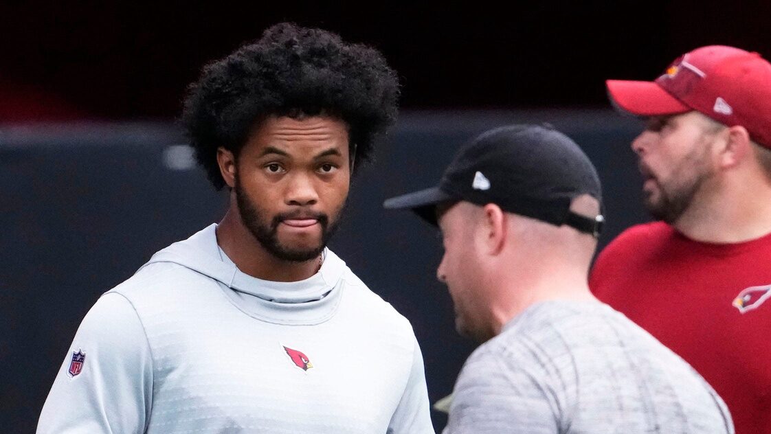 Cardinals quarterback Kyler Murray and offensive coordinator Drew Petzing.