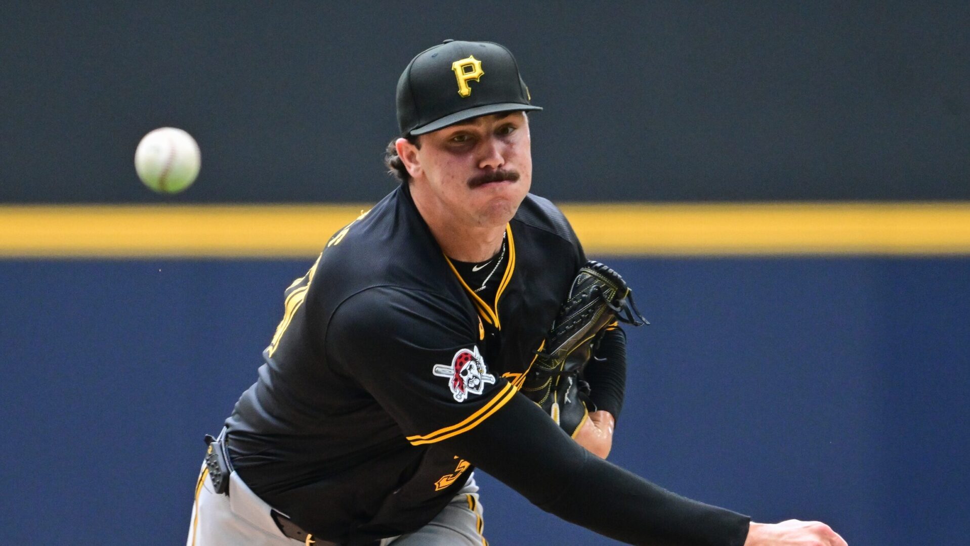 Pirates starting pitcher Paul Skenes against the Milwaukee Brewers.