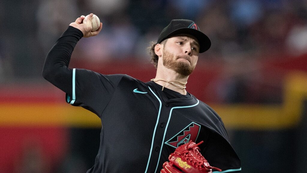 Diamondbacks starting pitcher Ryne Nelson faces the Toronto Blue Jays at Chase Field.