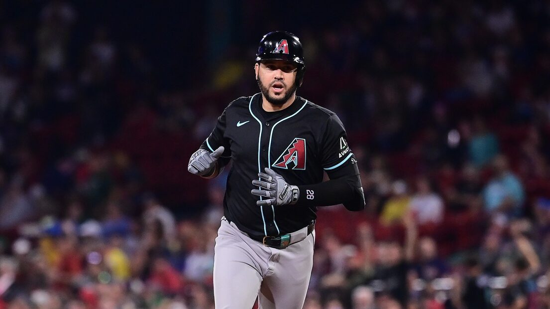 Diamondbacks third baseman Eugenio Suarez rounds the bases after hitting a grand slam against the Boston Red Sox.