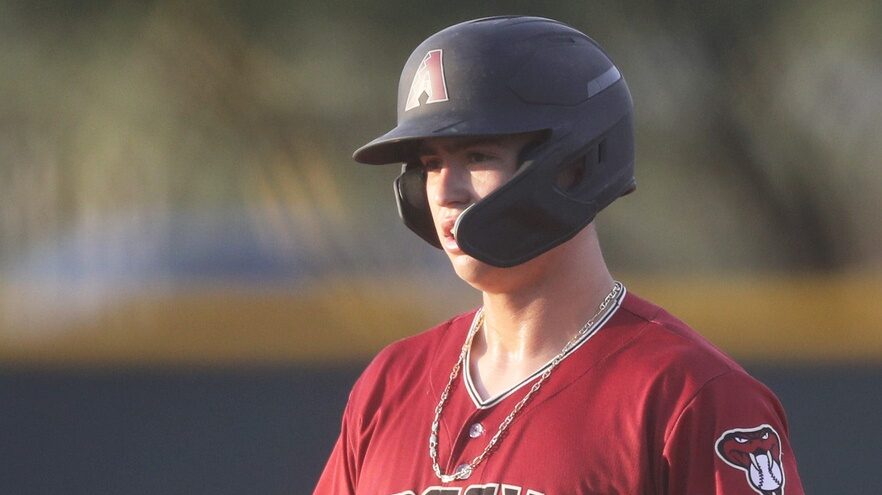Diamondbacks prospect Tommy Troy at Salt River Fields at Talking Stick in 2023.