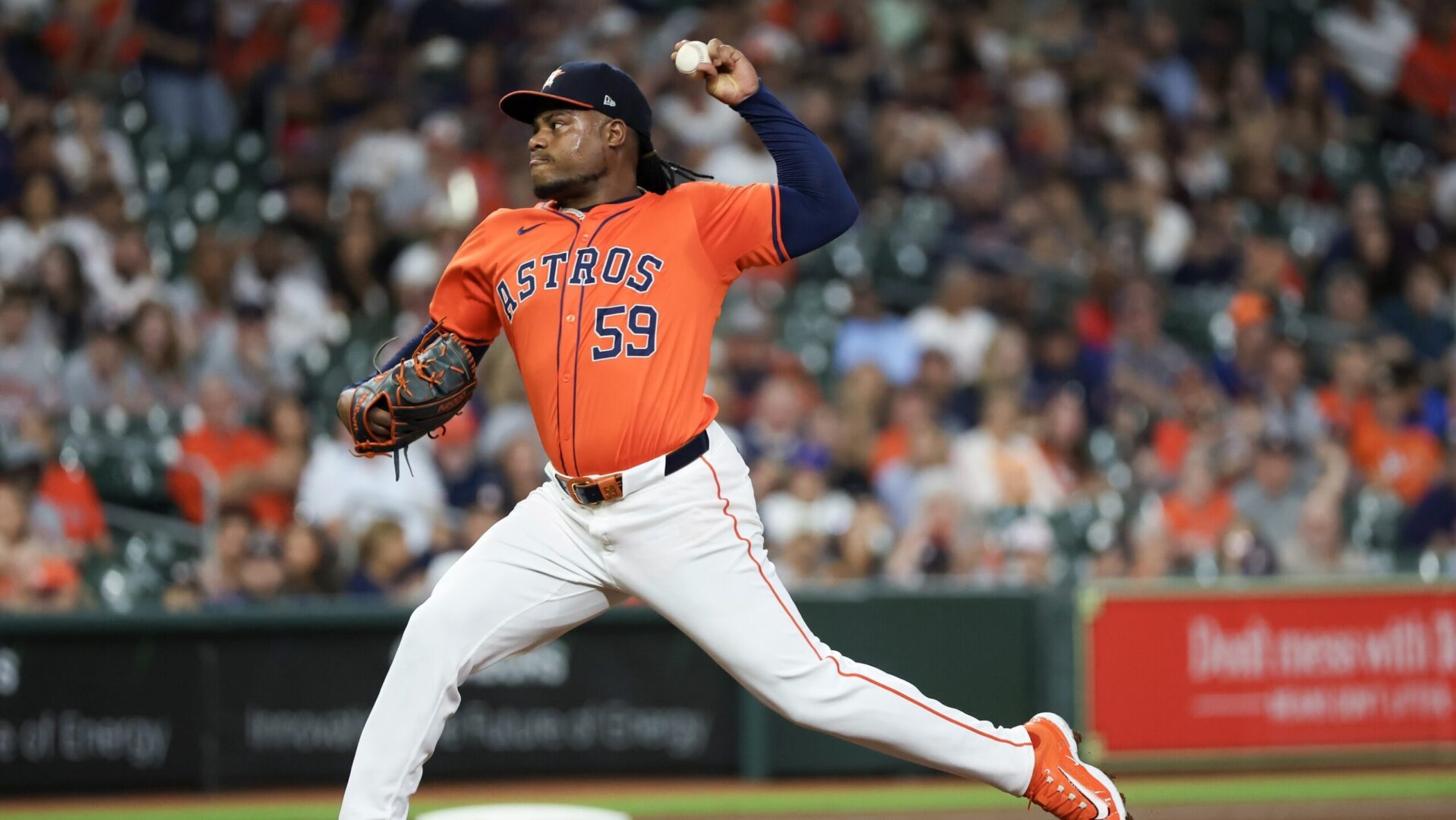 Houston Astros starting pitcher Framber Valdez faces the Arizona Diamondbacks at Minute Maid Park.