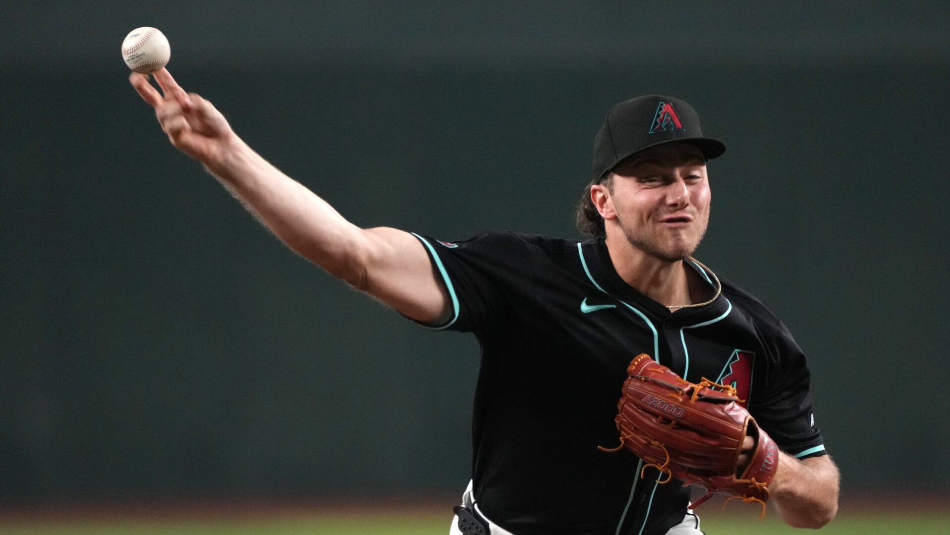 Diamondbacks starting pitcher Brandon Pfaadt pitches against the Milwaukee Brewers at Chase Field.