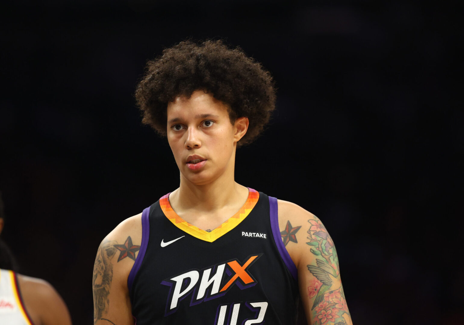 Jun 30, 2024; Phoenix, Arizona, USA; Phoenix Mercury center Brittney Griner (42) against the Indiana Fever at Footprint Center. Mandatory Credit: Mark J. Rebilas-Imagn Images
