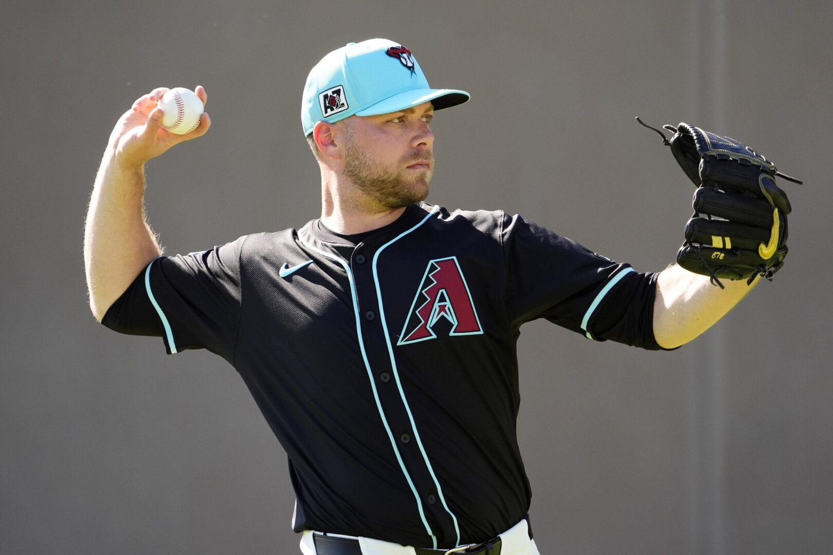 Arizona Diamondbacks pitcher Corbin Burnes during spring training workouts at Salt River Fields at Talking Stick on Feb. 18, 2025, in Scottsdale.