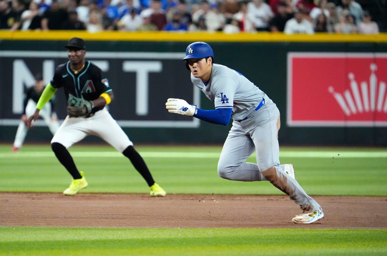 Los Angeles Dodgers Shohei Ohtani (17) against the Arizona Diamondbacks in the seventh inning at Chase Field on Sept. 2, 2024, in Phoenix.