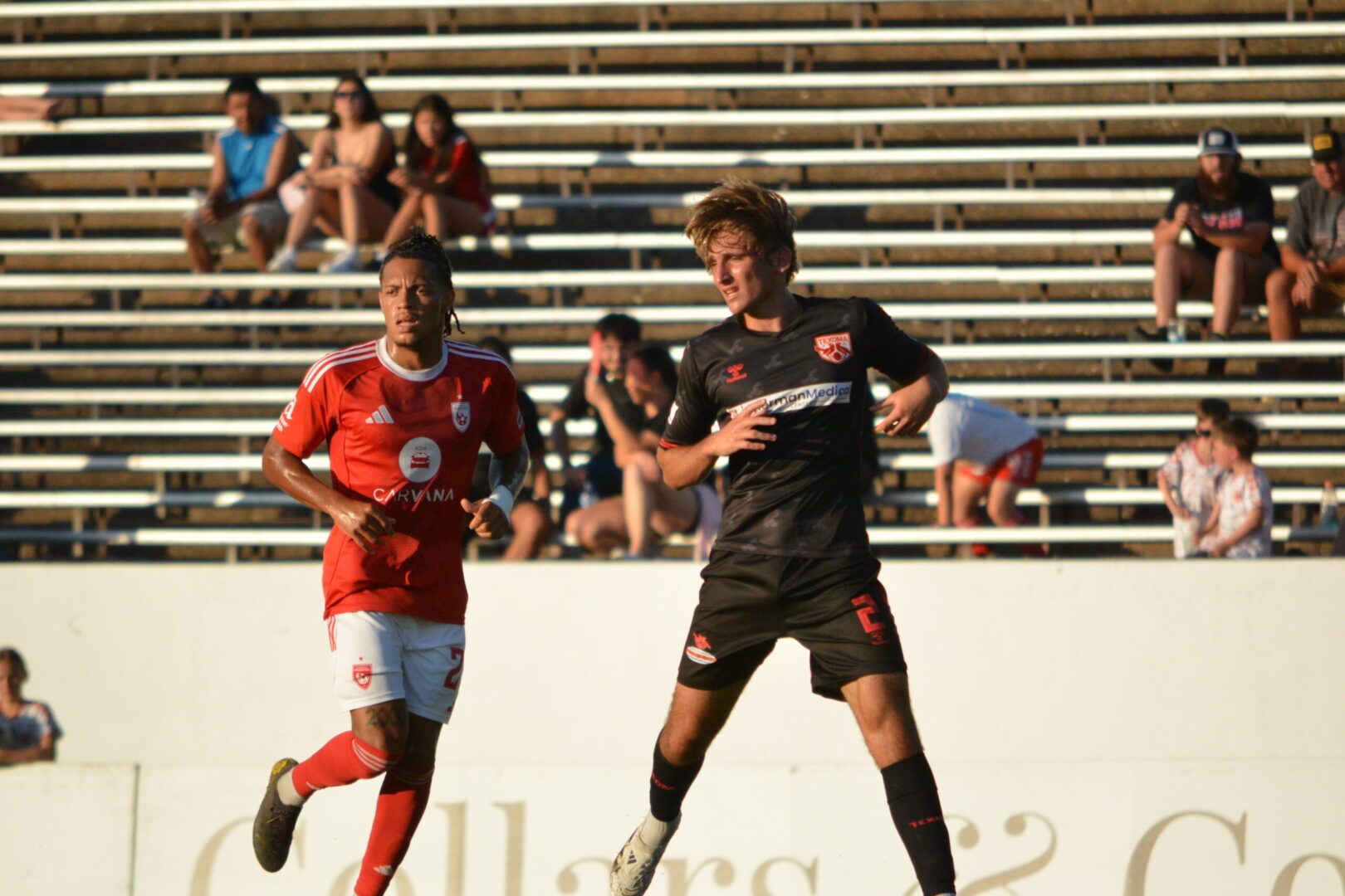 Phoenix Rising's Darius Johnson runs across the pitch against Texoma FC on June 28, 2025. Credits: Phoenix Rising FC