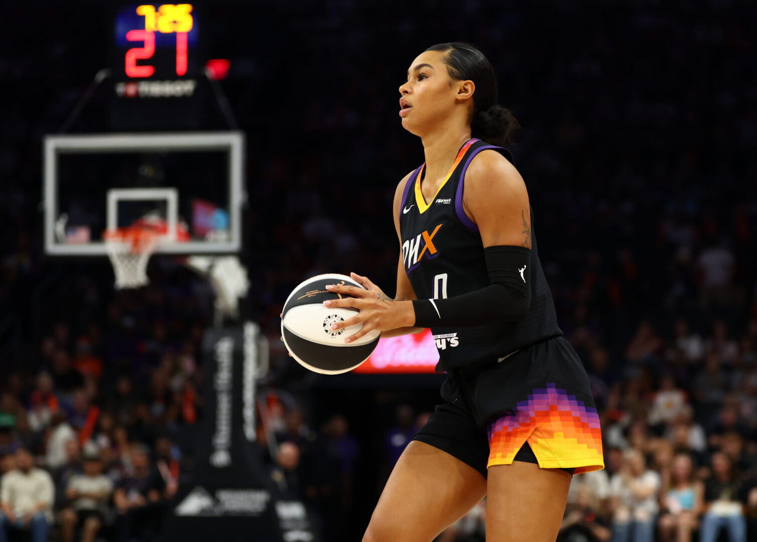 Phoenix Mercury forward Satou Sabally against the Dallas Wings on June 11, 2025. Credit: Mark J. Rebilas-Imagn Images