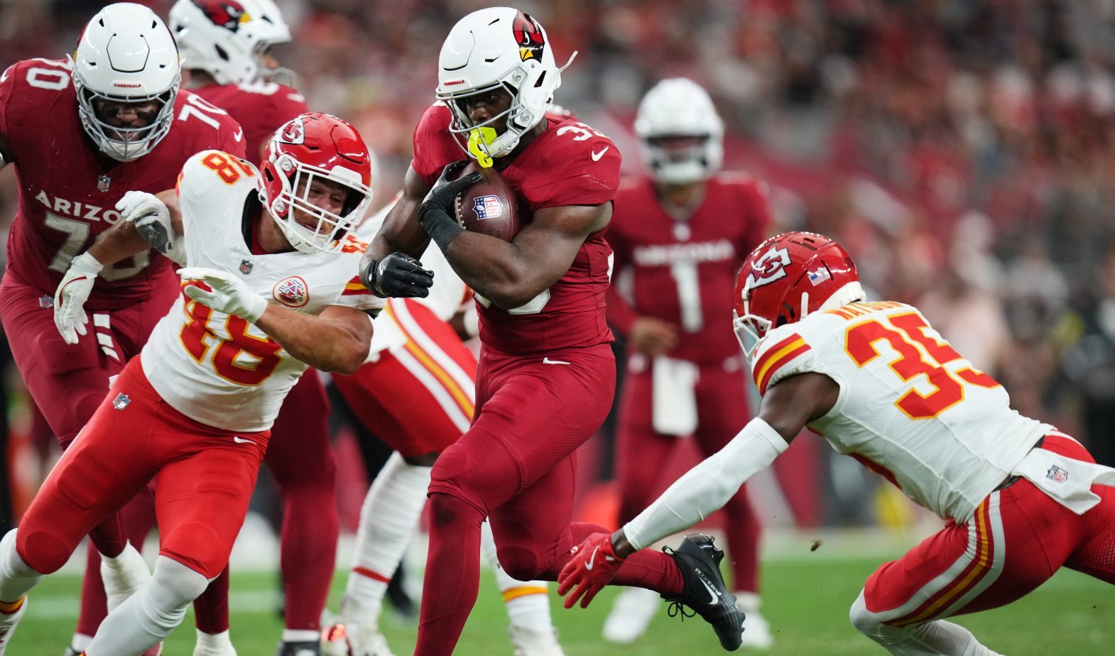 Arizona Cardinals NFL Running Backs James Connor Trey Benson Emari Demercado