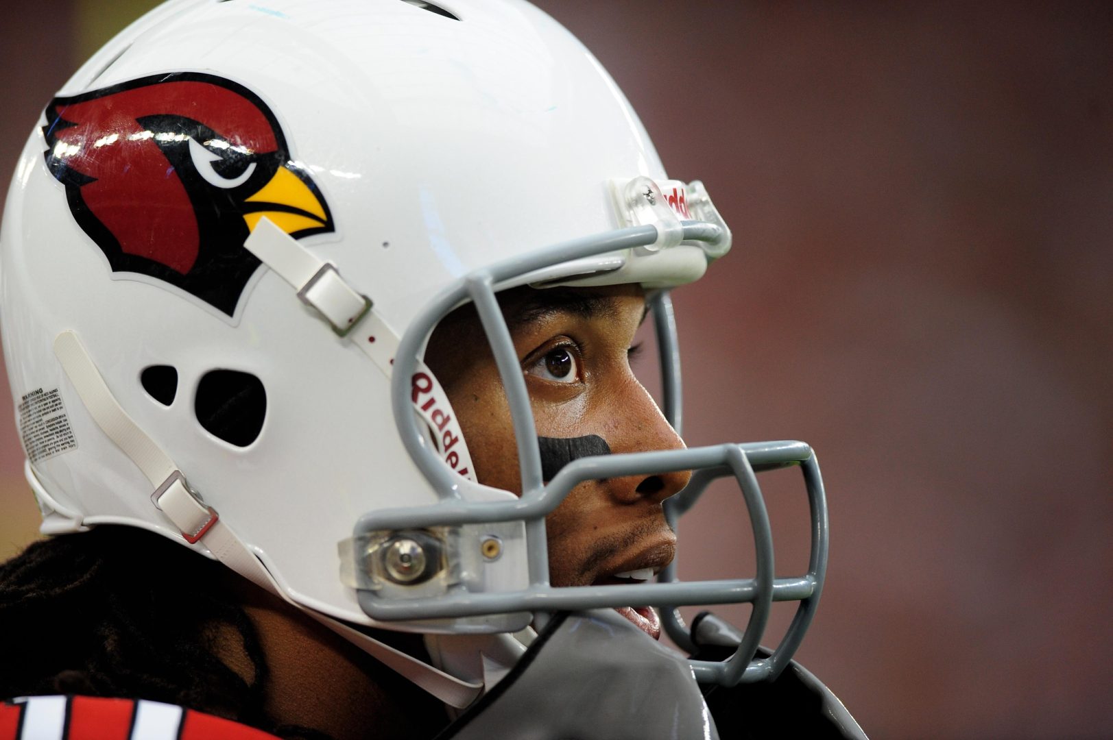 Sept. 14, 2008; Glendale, AZ, USA; Arizona Cardinals wide receiver Larry Fitzgerald against the Miami Dolphins at University of Phoenix Stadium. Mandatory Credit: Mark J. Rebilas-Imagn Images