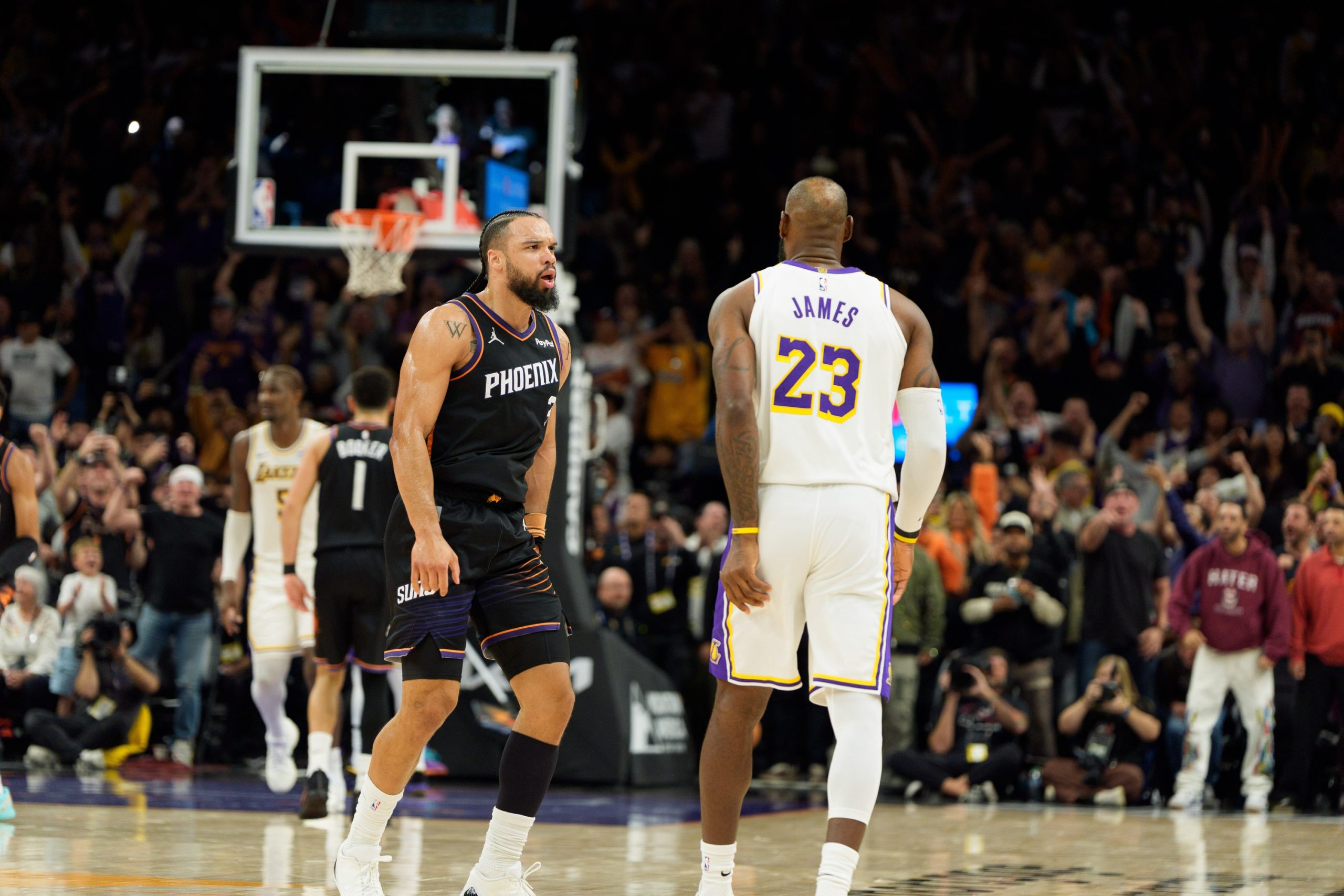 Dillon Brooks LeBron James Dillon Brooks fight LeBron James fight Phoenix Suns Los Angeles Lakers