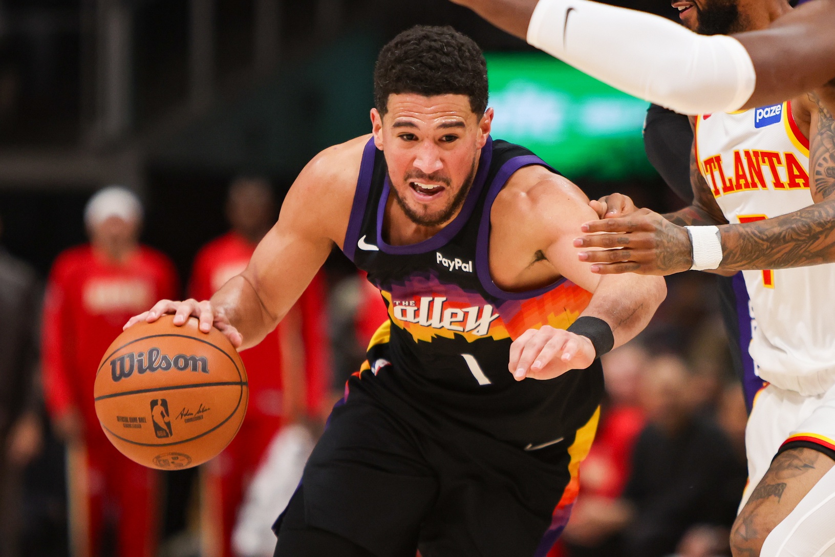 Devin Booker Devin Booker injury Devin Booker injured Devin Booker ankle Phoenix Suns Atlanta Hawks
