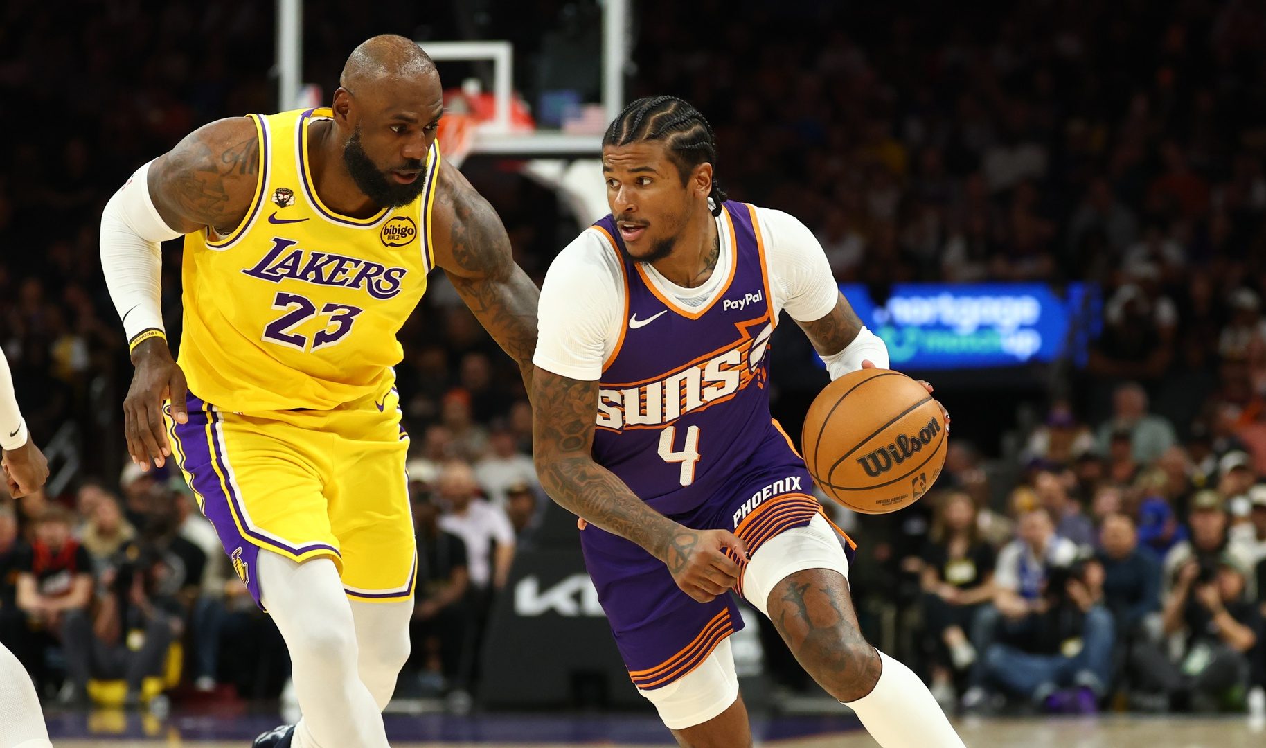 Phoenix Suns Los Angeles Lakers Jalen Green LeBron James Devin Booker Dillon Brooks Luka Doncic Suns LAkers haltime Suns Lakers live bets Suns Lakers bets