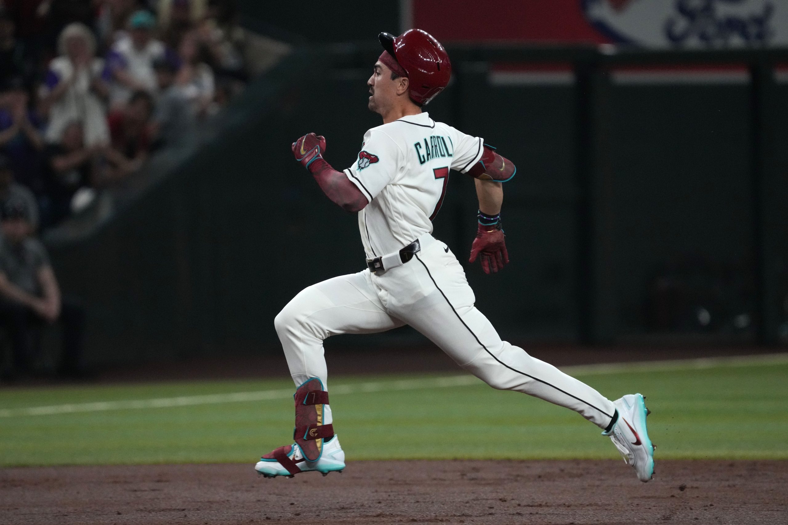 Corbin Carroll Arizona Diamondbacks New York Mets Corbin Carroll inside the park home run hit in head triple