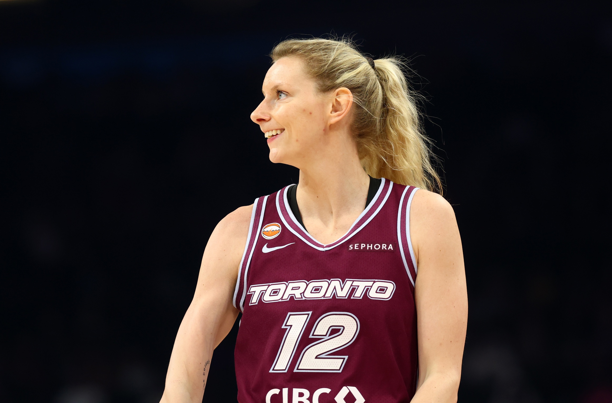 May 19, 2026; Phoenix, Arizona, USA; Toronto Tempo guard Lexi Held (12) against the Phoenix Mercury at Mortgage Matchup Center. Mandatory Credit: Mark J. Rebilas-Imagn Images