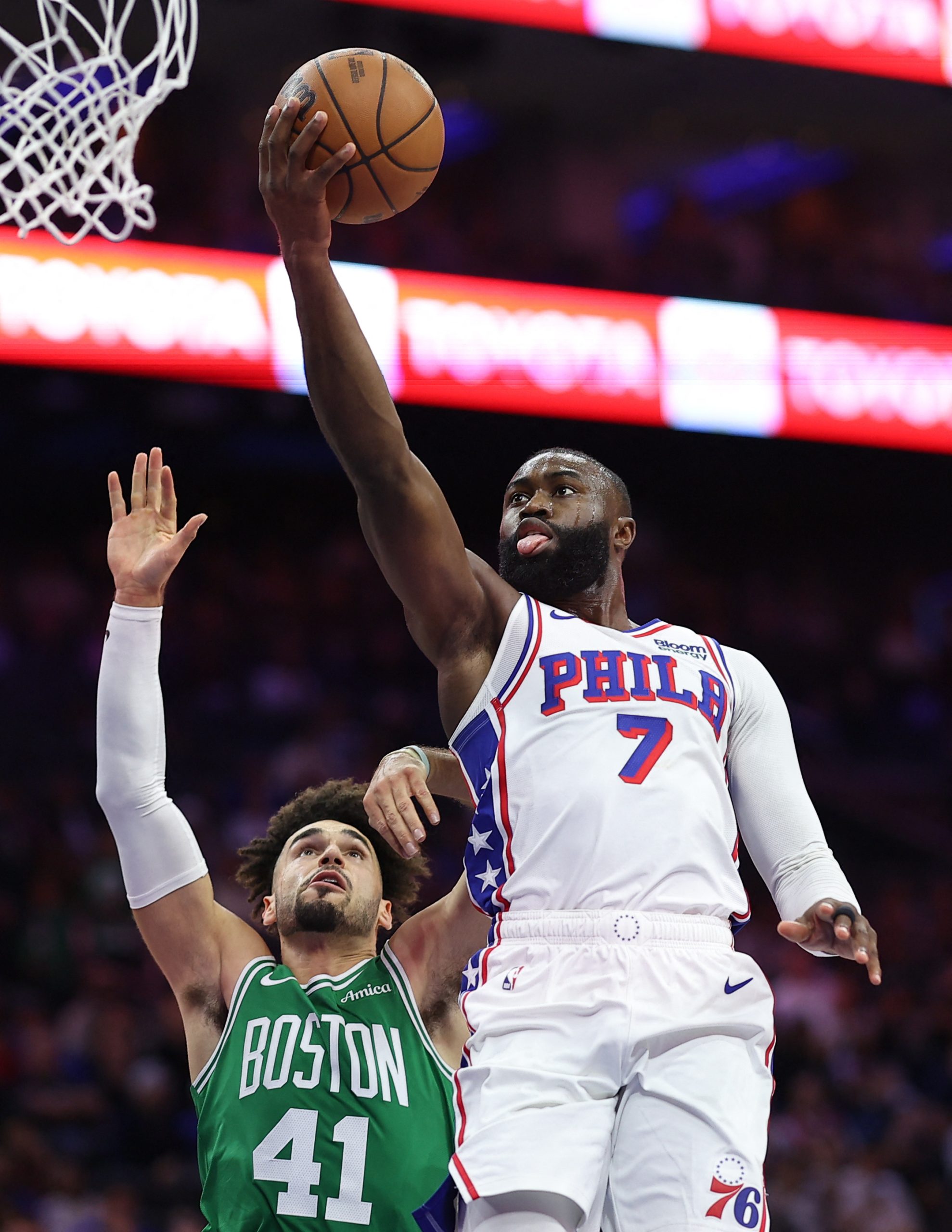 GCU Men's Basketball alum Gabe McGlothan defends former NBA Finals MVP Jaylen Brown